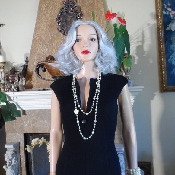 Akris Punto Black Sheath Dress w/Front Zipper Detail Size FR 36/US 4 - Picture 4 of 16